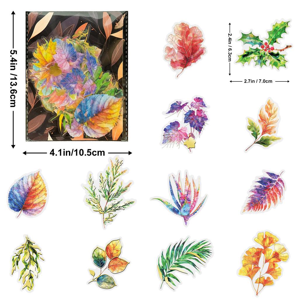 30 Pet Bronzing Gilt Hand Account Stickers Retro Flower Leaves Children Waterproof Hand Account Goo Card Material Stickers