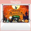 Festive Flag Halloween Background Cloth Witch Castle Halloween Party Decorative Photography Hang Cloth