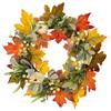 Artificial Wreath with Pumpkins Thanksgiving Wreath for Front Door, Window, Farmhouses, Indoor and Outdoor Decorations