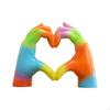 Rainbow Love Gesture Sculpture Desktop Display Affectionate Hands Ornament Polished Resin Finish