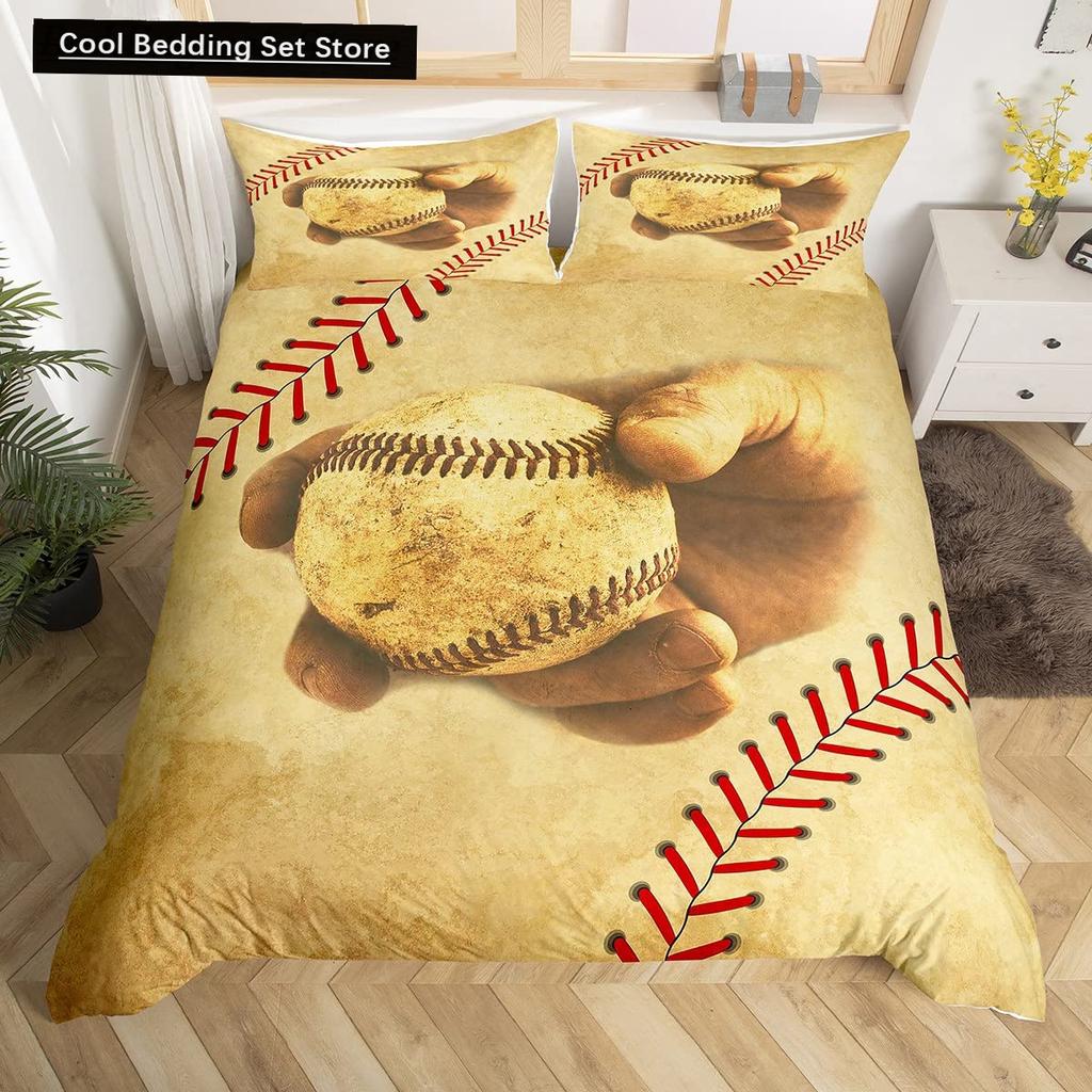 Comforter Baseball Game King Queen Ball Sports Theme Bedding Set Athlete Competitive Polyester Comforter