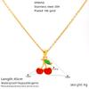 Simple Fruit Series Multi-Style Dripping Cherry High-End Clavicle Necklace Women'S Stainless Steel Jewelry