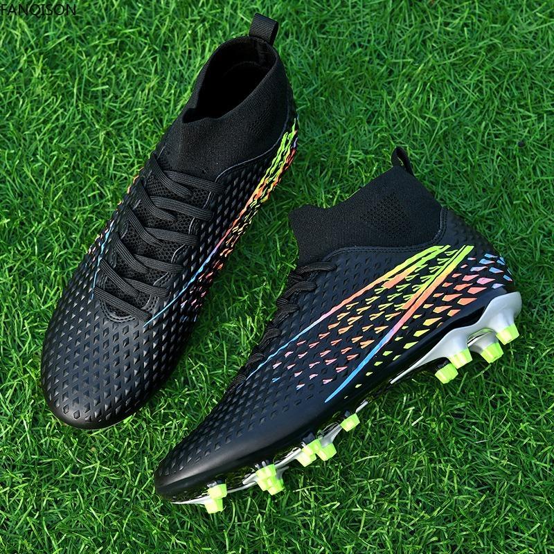 31-46 Herre Large Size High-top fotballsko Lang spiker Anti-skli TPR kunstig plen Fotballsko for barn