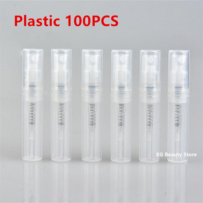 

100/200/400 шт. 2 мл Портативный прозрачный пластиковый флакон-спрей Флакон для духов Атомайзер Мини пробирка для образцов Тонкие ПЭТ флаконы Оптом