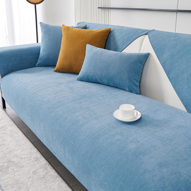 Tekstury Chenille narzuta na sofę uniwersalna antypoślizgowa narzuta na sofę ręcznik Sofa maty ochronne do dekoracji salonu poduszka na sofę
