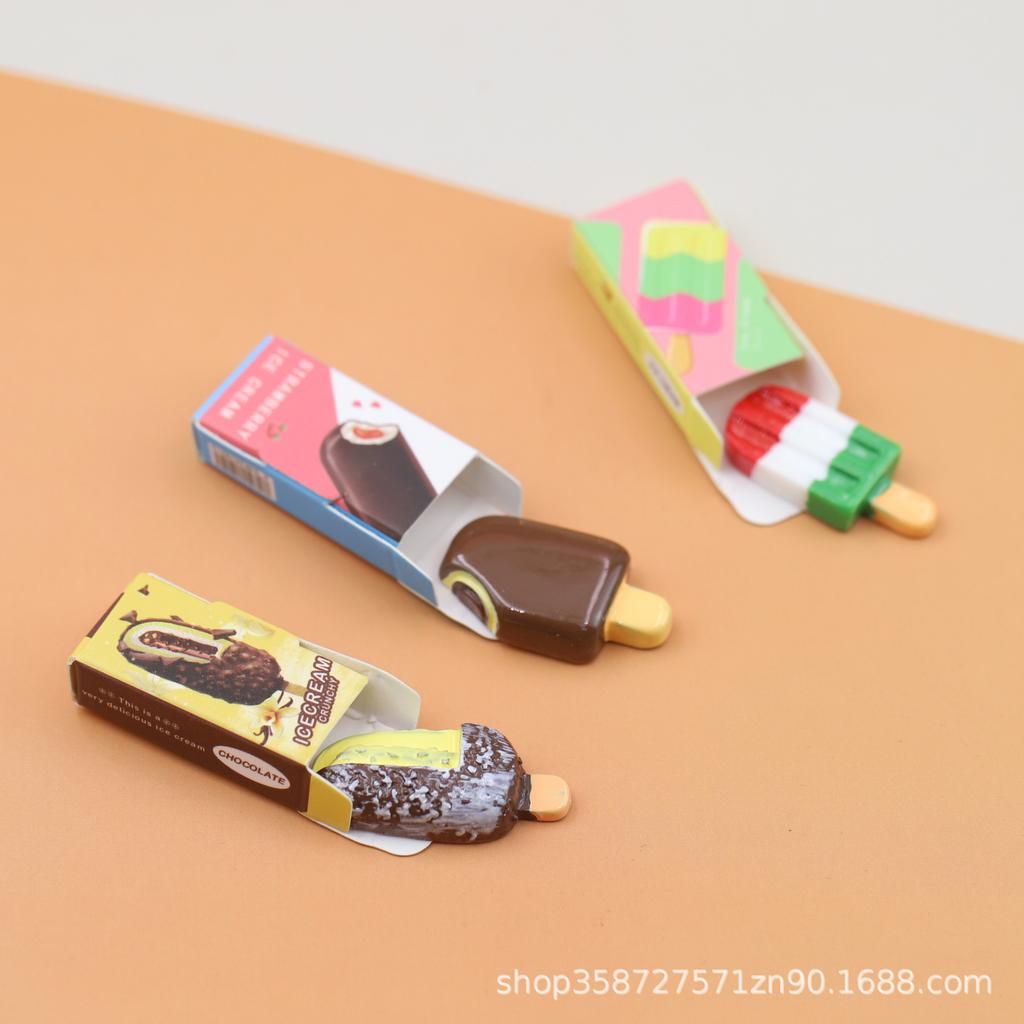 Simulation Mini Items Ice Cream Popsicles Doll House Model Ornaments Play House Toys Miniature Supermarket Snacks