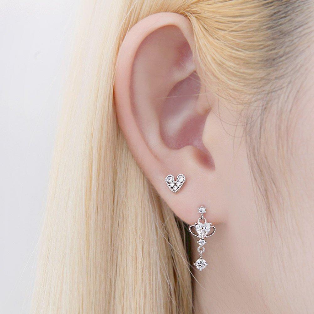 [1+1] Surgical Piercing Love Planet 3 types, choose 1, one side for sale