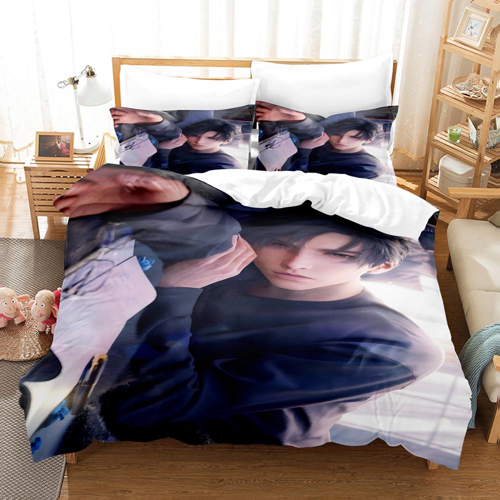 

3D Аниме Постельное Белье Набор Любовь и Глубокий Космос С принтом Набор Постельных Принадлежностей Пододеяльник Приятный к Коже Мягкий Постельный Набор Роскошный Подарок на День Рождения Eu Single 135x200cm