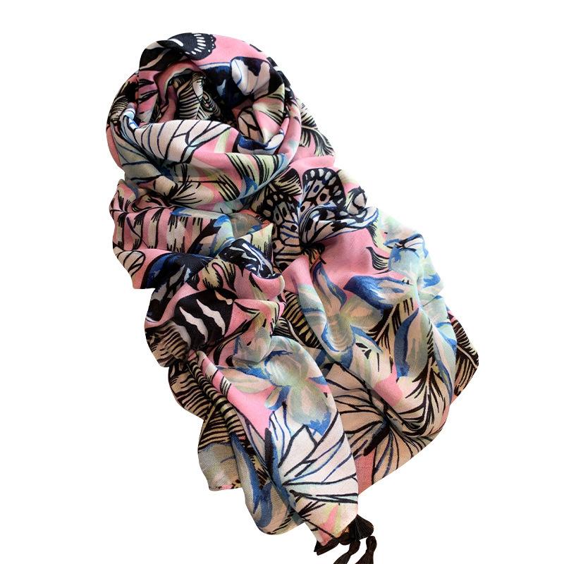 Spring and summer new fashion printed scarf travel sunscreen silk scarf high sense versatile light luxury women's scarf