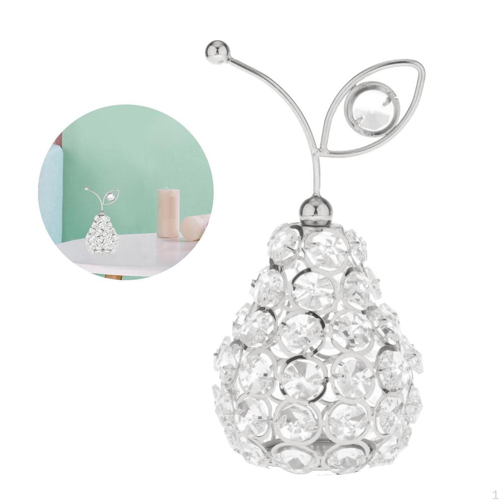 Desktop Decoration Collectible Handmade Metal Crystal Rhinestone Fruit Ornaments