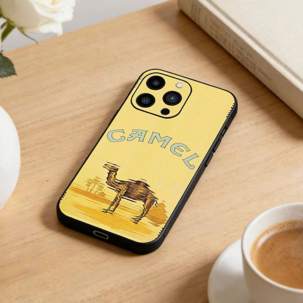 Cigarette-Brand Camel Phone Case For iPhone 17 16 15 14 13 12 Max Plus Silicone Black Cover