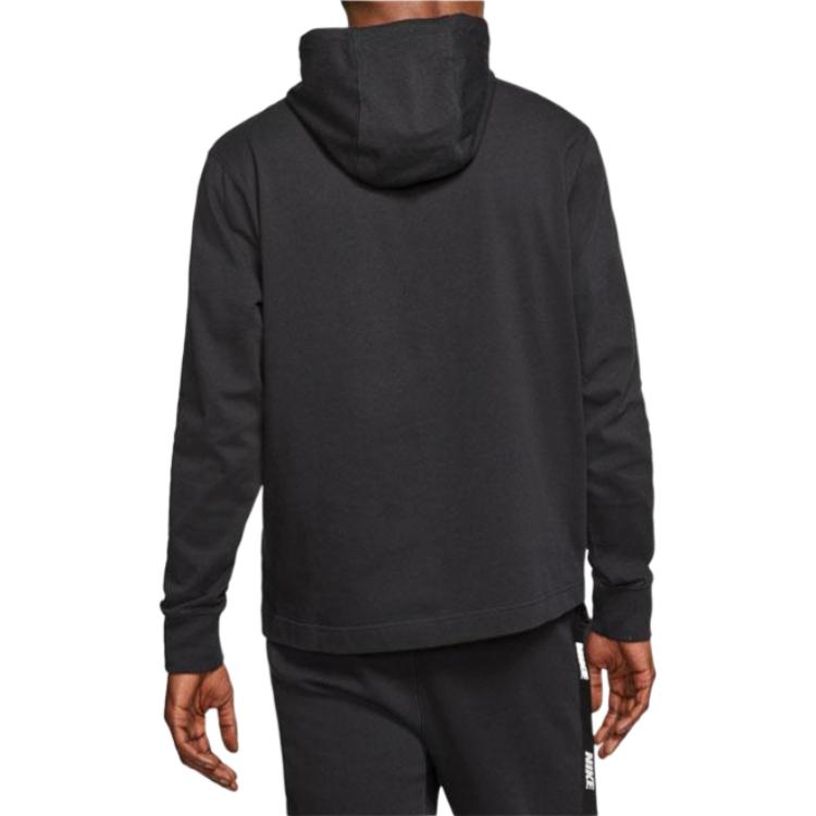 Nike Logo Hooded Pullover Long Sleeve Sweatshirt Men Sweatshirt Black BV2750-010