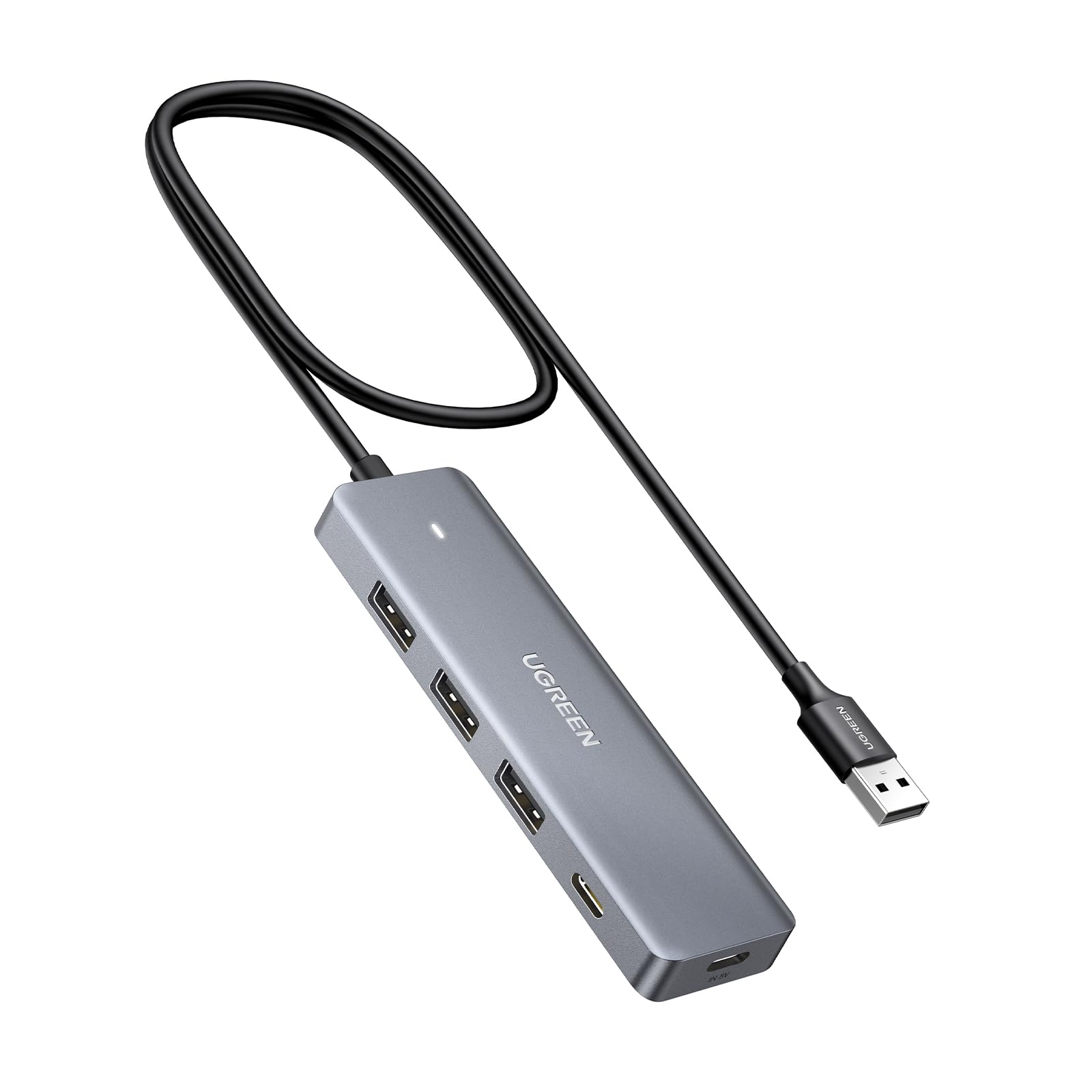 

UGREEN USB-концентратор расширения с питанием USB C, совместимый с USB и Mac со светодиодной подсветкой, концентратор 3.0, 4 порта, питание от сети/по шине, высокоскоростной концентратор,