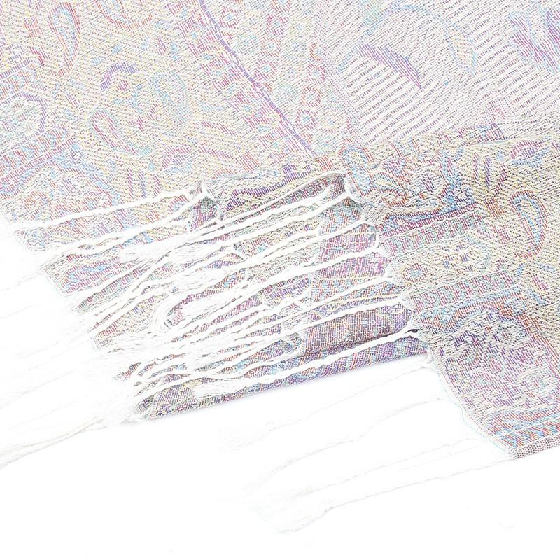 Jacquard Cashew Long Scarf Warm Acrylic Shawl With Tassels Ethnic Style Wrap