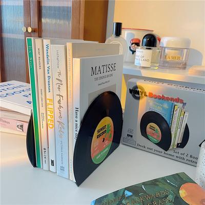 Vinylové CD zarážky na knihy Kreativní stojánek na knihy Dekorace na stůl Rubbie Vintage Partition Knihovna Kancelářské doplňky