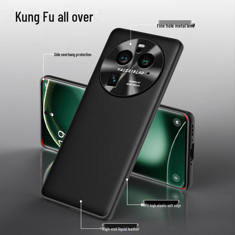 Protective Liquid Leather Shell Cover for Oppo Find X6 Pro. Anti-fall Design. One Piece Shipment Available.