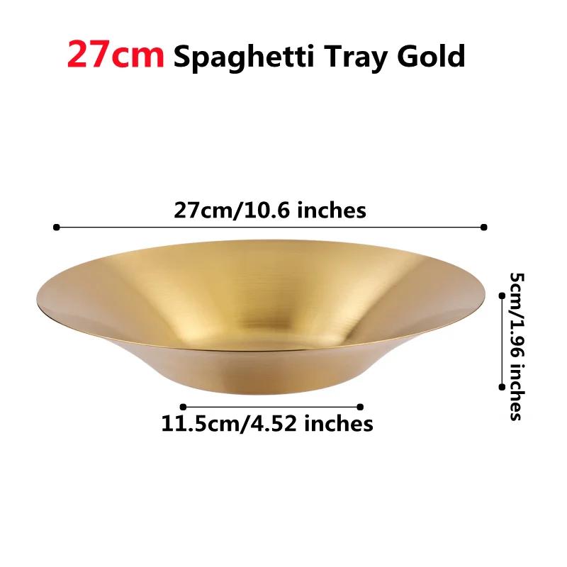Stainless Steel Circular Salad Bowl Korean Tableware Golden Soup Fruits Noodle Ramen Bowls Food Container Utensils for Kitchen