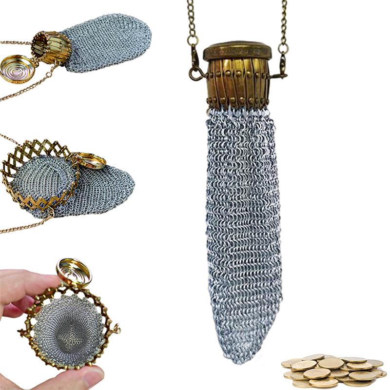 

New High-End Handmade 1920 S English Coin Purse Retro Collectio Collectible Antique Coin Stainless Medieval Steel Purse Gifts A3