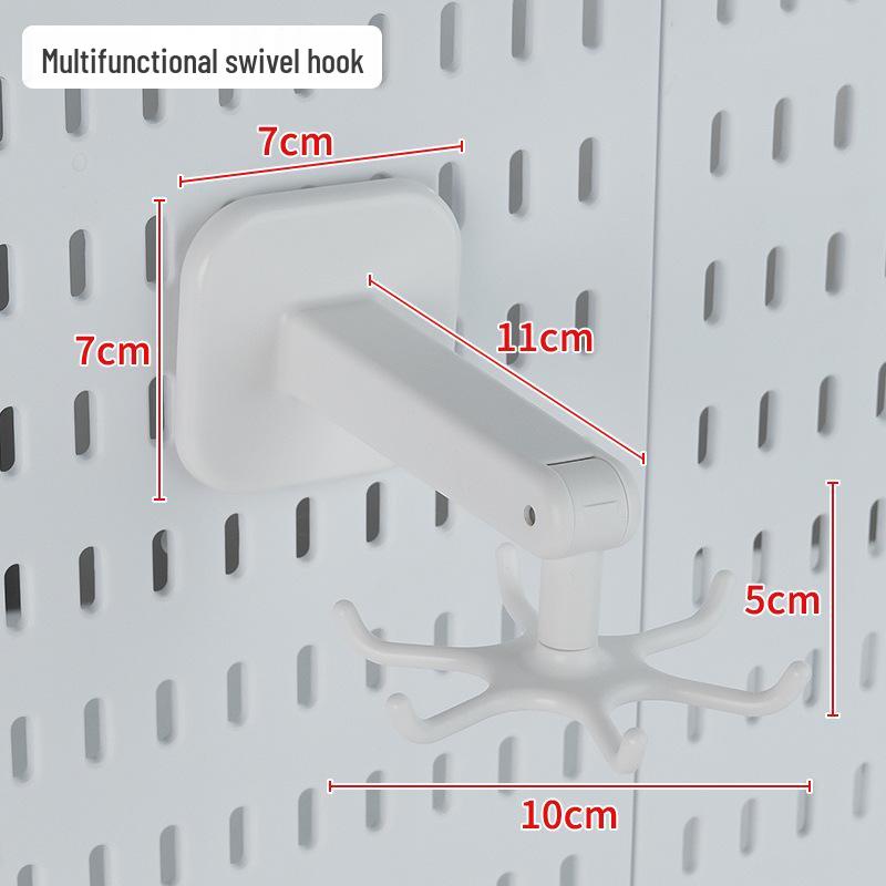 Wall-Mounted Pegboard Organizer with Accessories: Versatile Punch-Free Hanging System for Kitchens, Tool Rooms, and E-Sports Rooms.