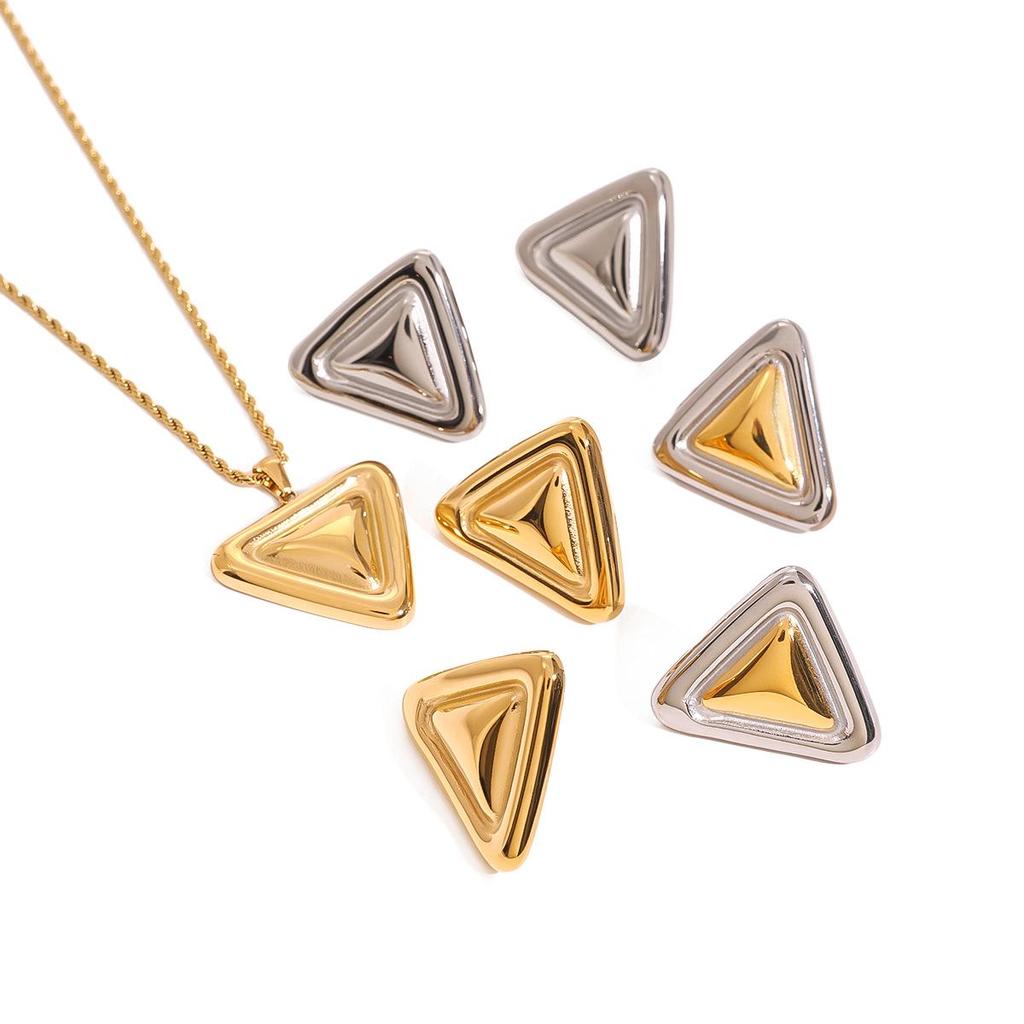 Chubby Triangle Earrings: 18k Gold Stainless Steel, Non-Fading, Hypoallergenic Jewelry