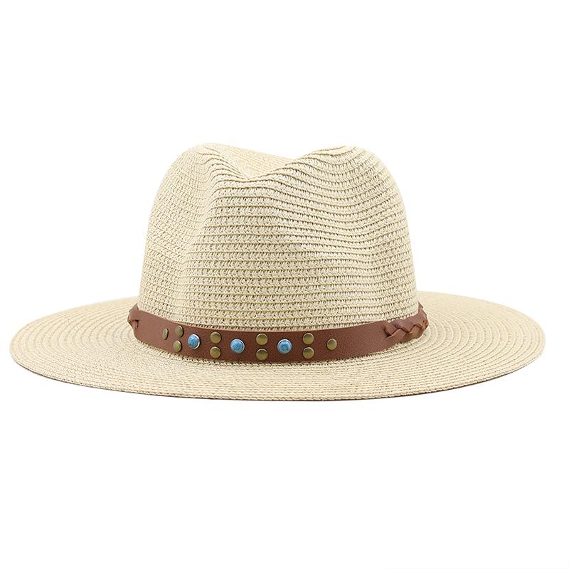 

Натуральная Панама соломенная шляпа мягкой формы, летняя женская/мужская пляжная шляпа от солнца с широкими полями, защита от ультрафиолета, Fedora, подарок на день рождения 52-54CM Adjustable