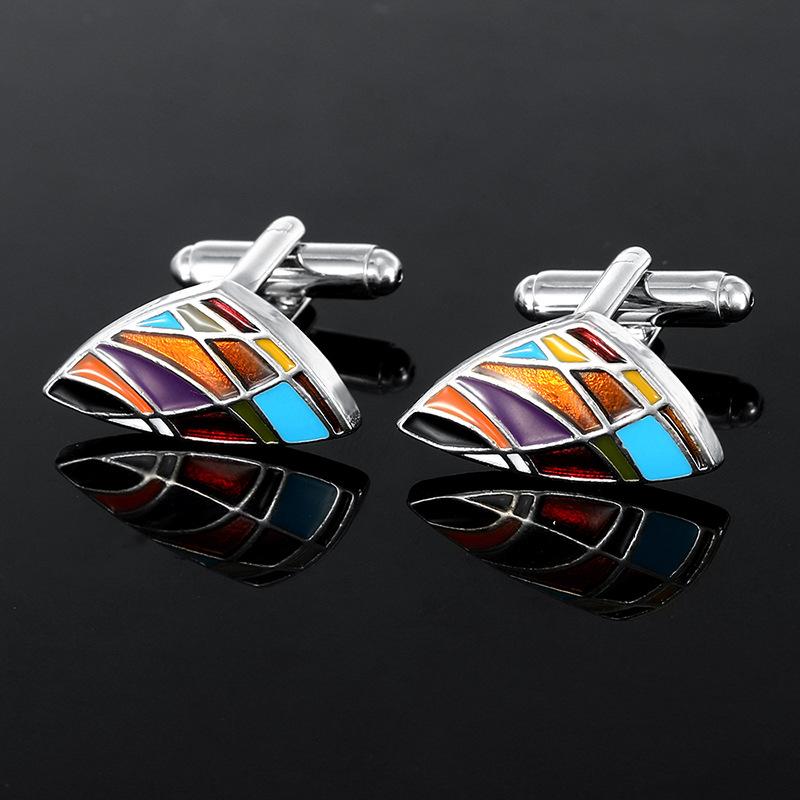 

2024 Новый Дизайн Цветная Эмаль Квадратные Запонки Мужские Аксессуары для Рубашки Модные Клетчатые Расписные Формальные Запонки Пуговицы для Рукавов Костюма