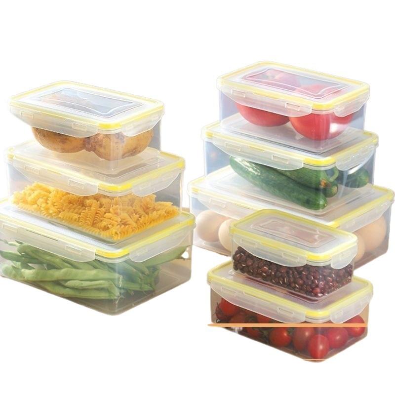 Rechteckige Lebensmittelechte Kunststoff-Aufbewahrungsbox, Transparente Versiegelte Box, Kühlschrank-Aufbewahrungsbox für Getreide und Müsli, Küchen-Aufbewahrungsbox