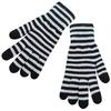 Winter Gloves for Men Women Mobile Phone Touch Black White Stripe Warm Gloves Soft Knit Gloves Elastic Cuff