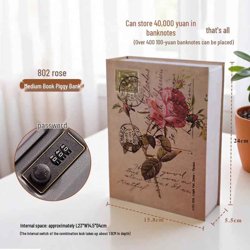 Cross-Border Artifact Combination Lock Piggy Bank Faux Book Safe with Simulated Storage