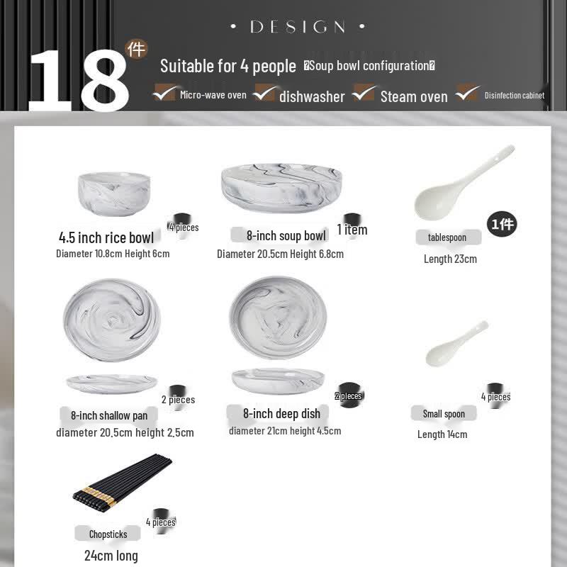 Hanyou Japanese Ceramic Dinnerware Set
