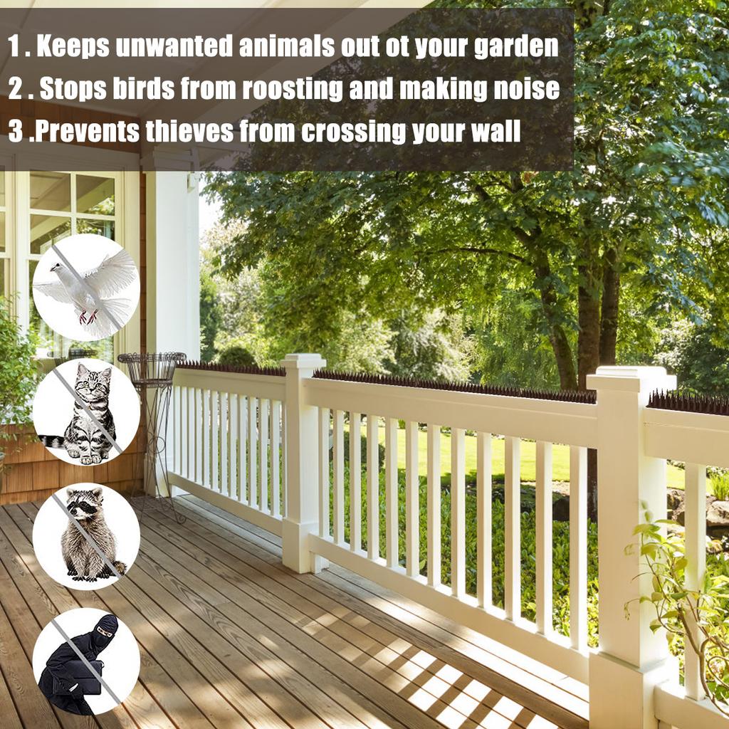 12Pcs Spikes Repeller Cat Mat Bird Repellent Anti Pigeon Deterrent Plastic for Garden Fence Roof Birds Squirrel Spikes