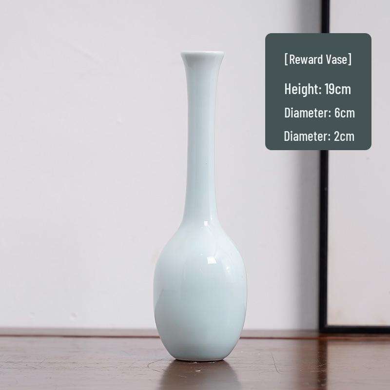 Handmade Retro Celadon Glaze Porcelain Flower Vase - Antique Style Home Décor