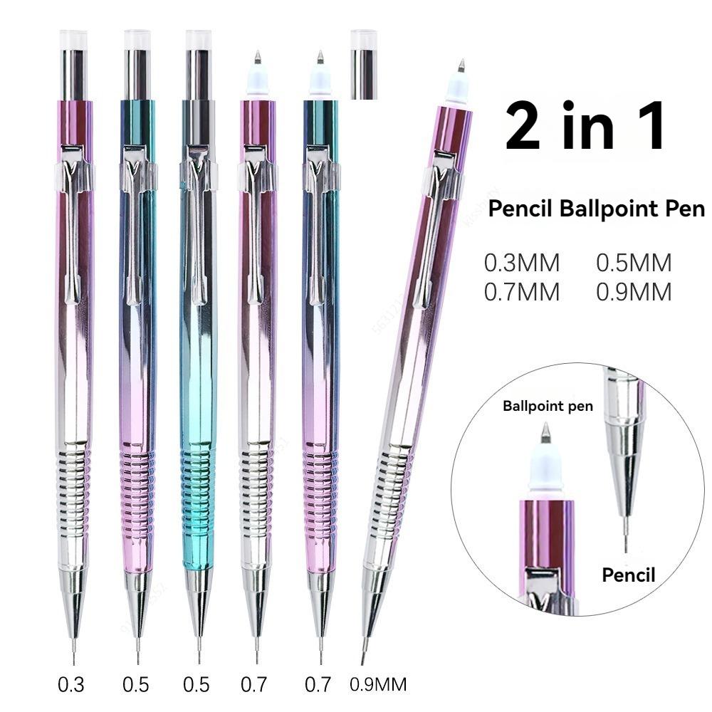 3+1000Pcs Mechanical Pencil Set 0.5/0.7/0.9 mm with Lead Refill for Writing Sketching Drawing Painting School Automatic Pencils