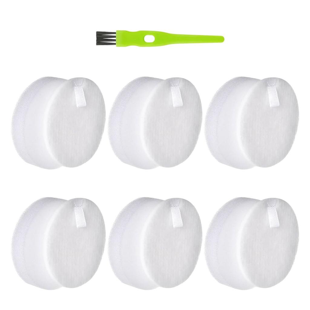 6Pieces High Efficiency Sponge Filter Replacement Filter Efficient Dust Cleaning Filter Suitable for Wet Dry Vacuum
