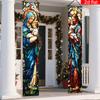 1 Paar 2D Türbanner Jesus Religiöses Thema Partydekoration Festliche Zubehörteile Polyester Couplet-Stoff Feiertags-Fotografie-Requisiten