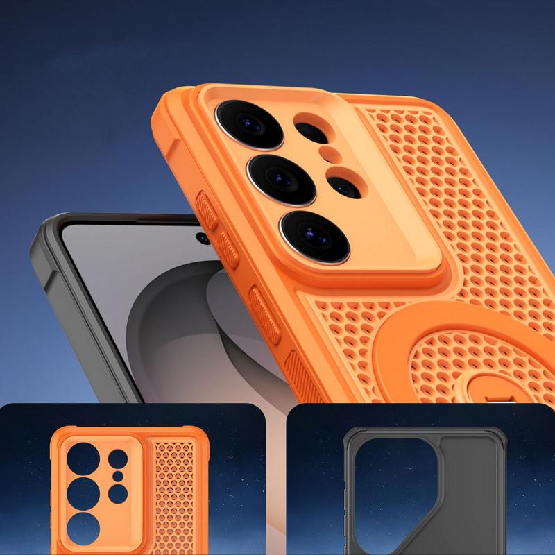 Magnetic Heat Dissipation Case For Samsung Galaxy S26 Ultra S25 Edge S24 Plus S23 FE Hybrid TPU+PC 360 Rotating Ring Stand Cover Case