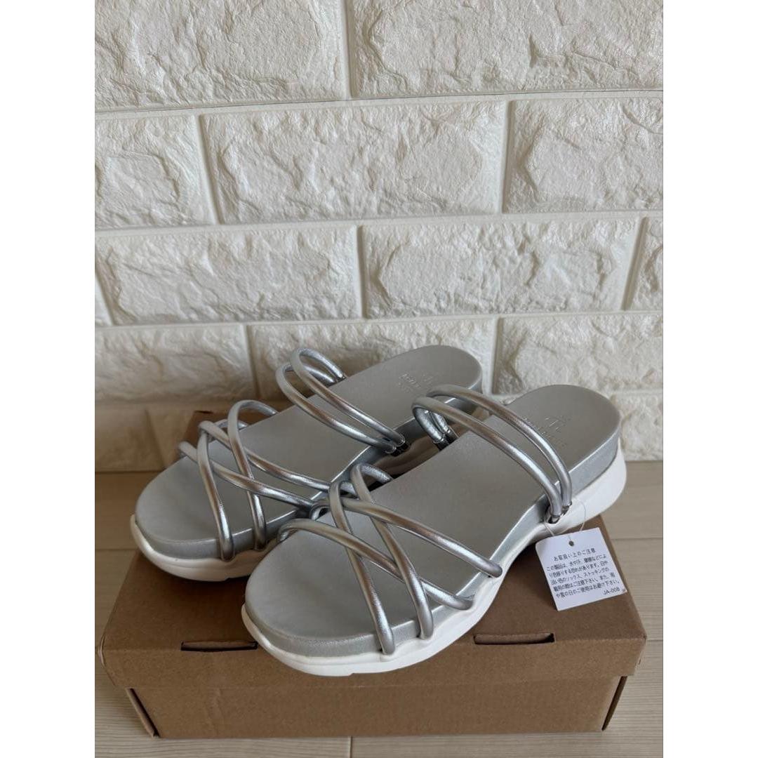 Rope Picnic Cross String Slide & Back Sling Sandals Silver M