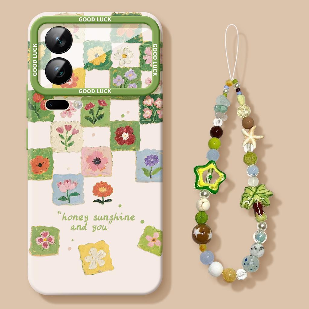 Summer Flower Mobile Phone Case Is Suitable for Xiaomi 17promax Girls 15ulra Hanging Chain 14pro High Value 13 Sets
