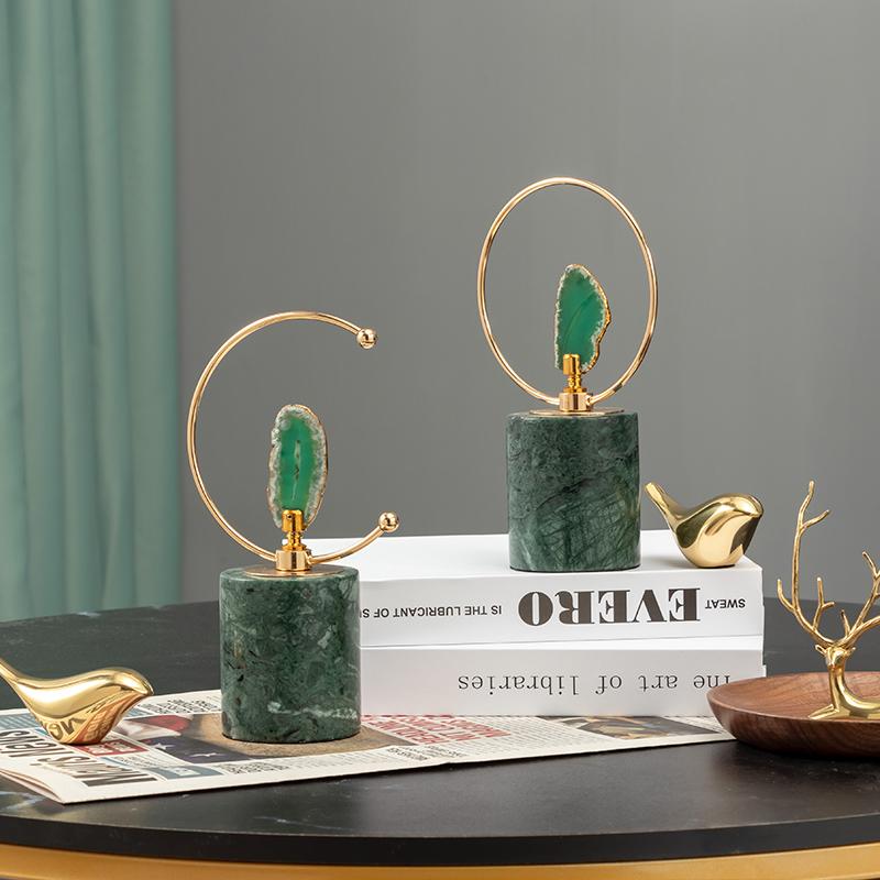 Modern Luxury Agate Crafts Living Room Bookcase Decoration Marble Base Art Sculpture Furnishings Home Decoration Accessories New