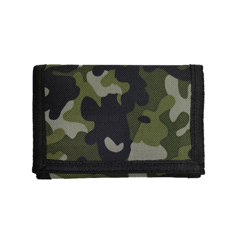 

Камуфляжный RFID-тканевый кошелек для мальчиков/тройной парусиновый спортивный детский кошелек для занятий спортом на открытом воздухе, кошелек для мальчиков-подростков зелёный