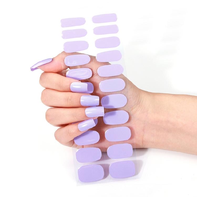 Solid Color Gel Nails Stickers Semi Cured Gel Nail Strips Gel Wraps Nails Art Decoration Manicures Stickers for Nails