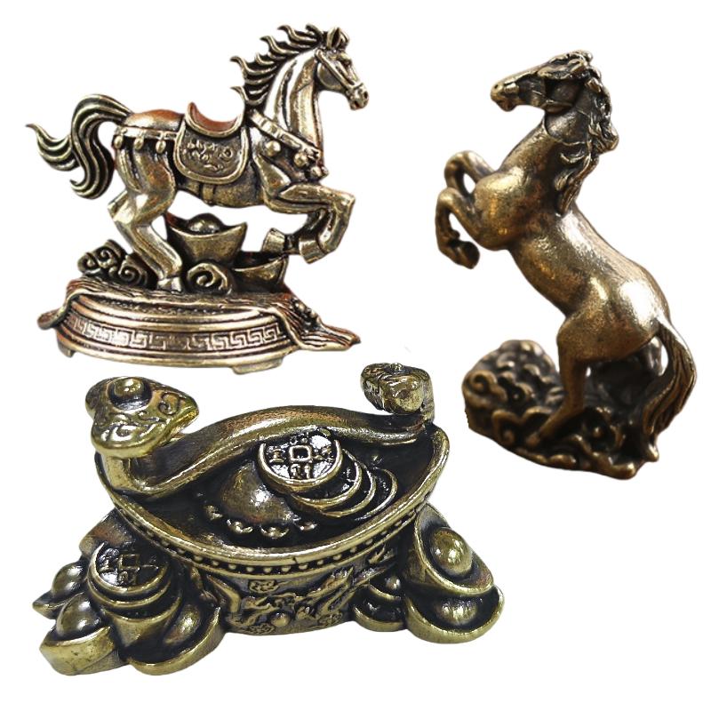 1 Stück Instant Glück und Erfolg Ornament Messing Pferd Tierkreiszeichen Reichtum Anziehend und Schützend Heimdekoration Chinesisches Neujahrsgeschenk