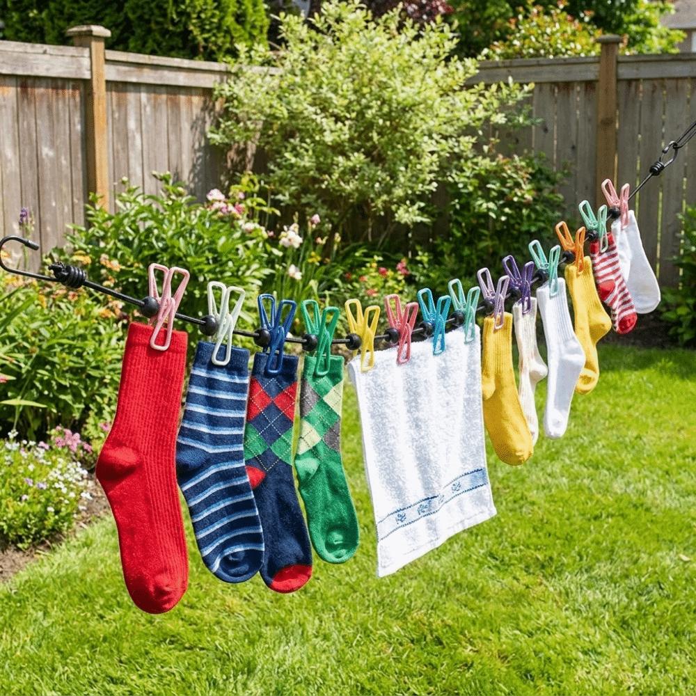 1.8 M Retractable Clothesline Elastic Stretch Elastic Clothes Drying Rack Travel