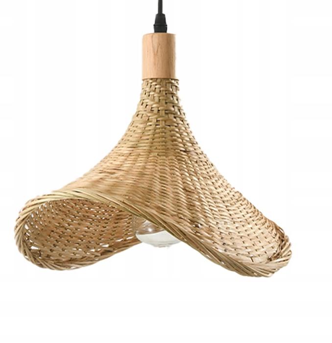 Boho Bamboo Ceiling Hanging Lamp E27 Braided Natural