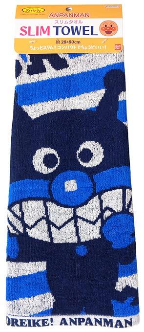Kusubashi Mon Ori Face Jacquard Slim Baikinman 28 X 80 Towel, Towel, "Let's Go! Anpanman" Towel, & Dadandan, Blue, Approx. Cm, A-89231-31-B