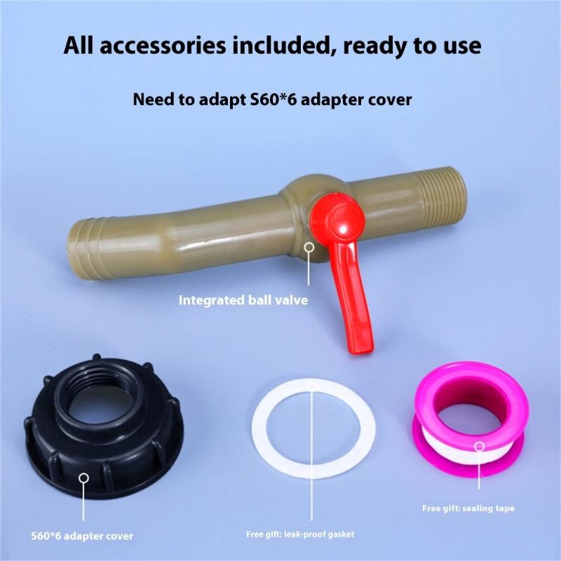 Heavy Duty IBC Tank Connector Reinforced Thread Outlet Tap for IBC Container Water Tank Rain Butt Accessories