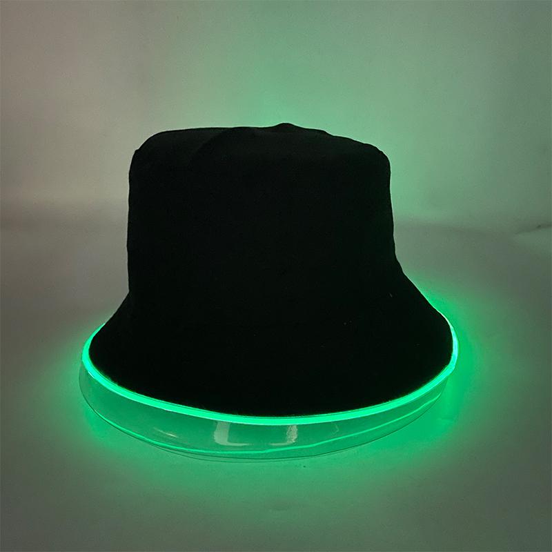Kreativer Mehrfarbiger 6V LED-Faser-Fischerhut mit vier Funktionen, Mode, Outdoor-Sport, Kostümzubehör oder Performance-Requisiten