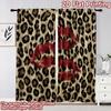 2D Flat Printing 2pcs Curtain Window Curtains Leopard Print with Lips Digital Printed Polyester Drapes All Season Party &