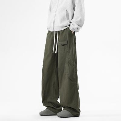 Pure Cotton Straight-leg Casual Pants Spring and Autumn Drooping Pants Men Spring Wide-leg Men Loose Men Trousers Men