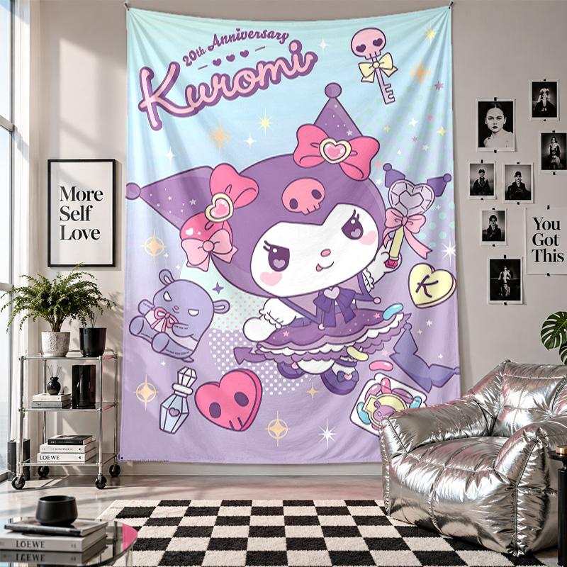 Wall TapestryKuromi Art Hanging Cloth Decorative Background Cover for Room Decoration